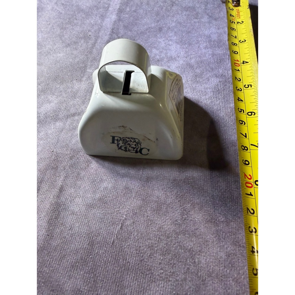 Oriental Trading Co White Metal Cowbell Noisemaker Lion FC Logo 52/121